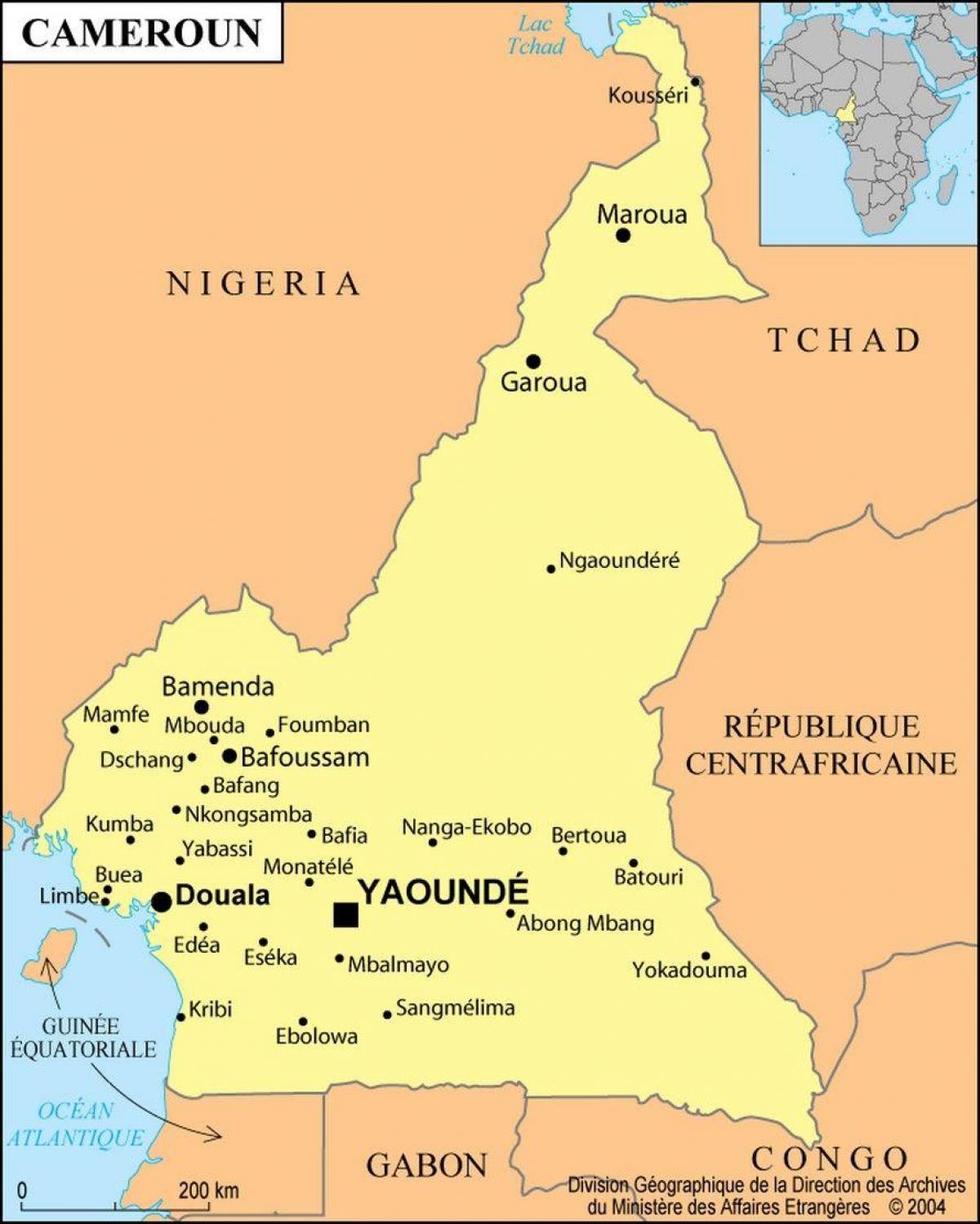 Karte casablanca Kamerūna