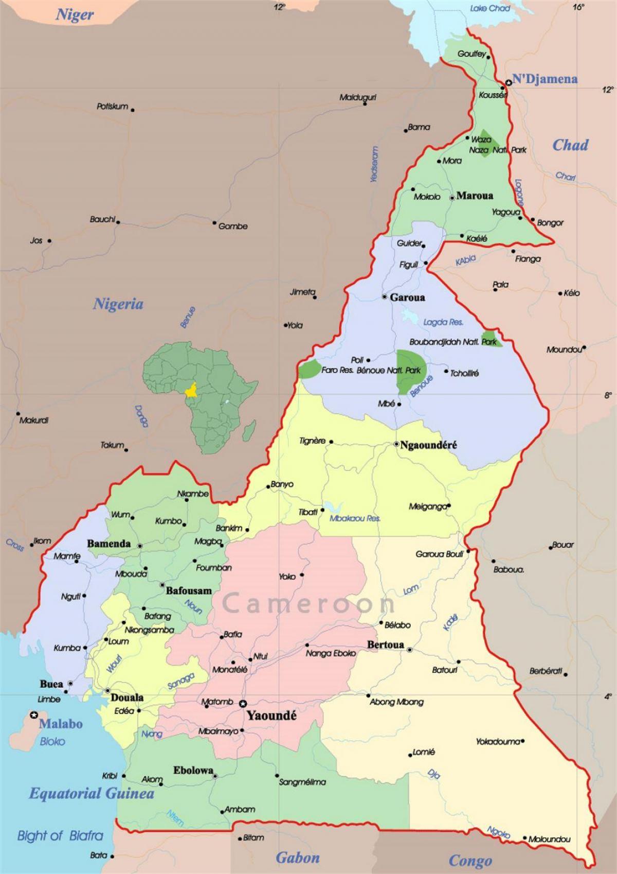 Kamerūnas, āfrikā karte