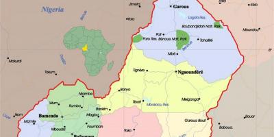 Kamerūnas karte ar pilsētām