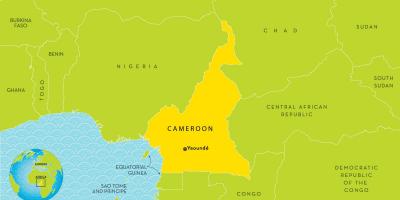 Kartes Kamerūnas un apkārtējām valstīm